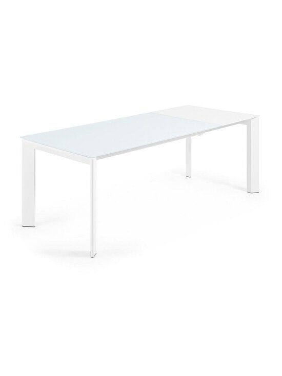 Kave Home - Axis- jatkettava ruokapöytä valkoinen lasi / valkoinen 90 x 160/220 cm - WHITE | Stockmann - photo 2