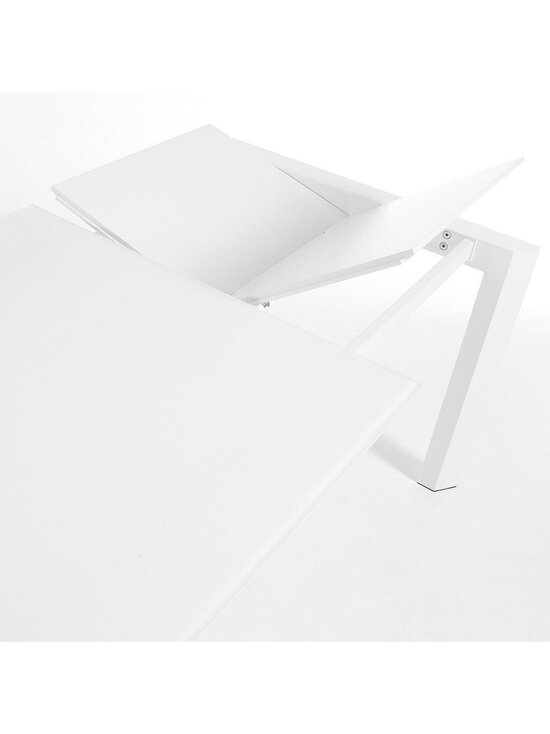 Kave Home - Axis- jatkettava ruokapöytä valkoinen lasi / valkoinen 90 x 160/220 cm - WHITE | Stockmann - photo 5