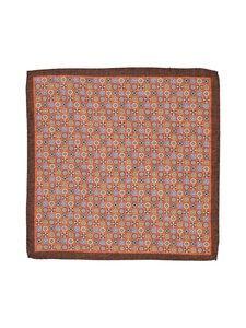 Stockholm Kravatt - Flower Medallion -silkkitaskuliina - 2 BROWN/ORANGE | Stockmann
