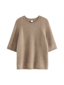 Lindex - Knitted Short Sleeve -neule - 9841 KHAKI | Stockmann