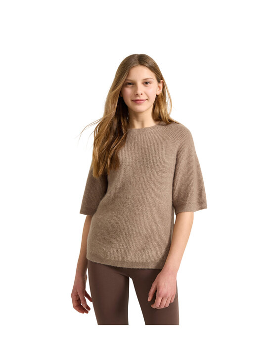 Lindex - Knitted Short Sleeve -neule - 9841 KHAKI | Stockmann - photo 3