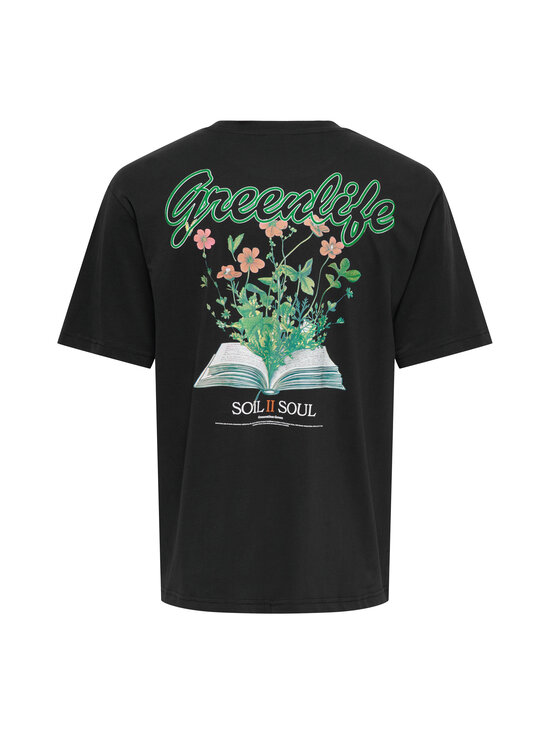 Only & Sons - OnsMalik Tropico Relax t-krekls - BLACK PRINT:GREENLIFE | Stockmann - photo 2