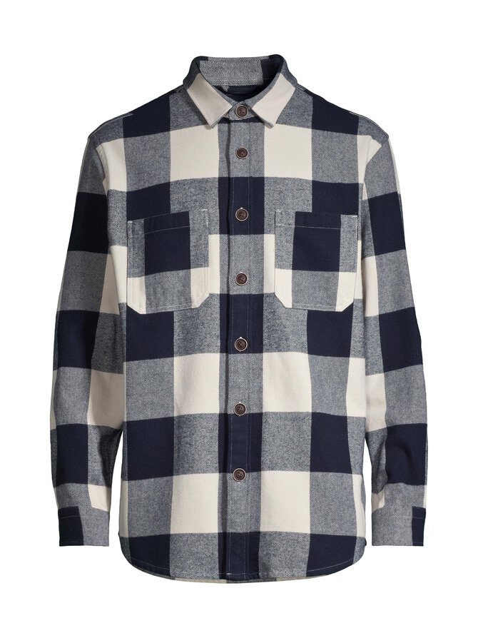 Navy check shirt