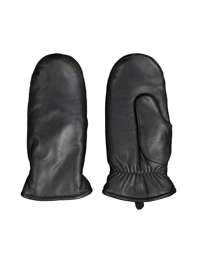 Black leather gloves