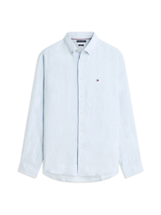 Tommy Hilfiger - Pigment Dyed Regular Fit -pellavakauluspaita - C1O BREEZY BLUE | Stockmann - photo 1