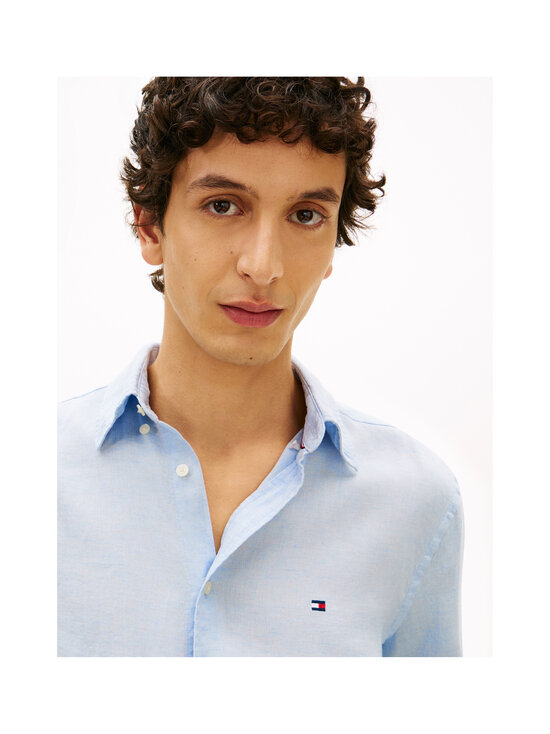 Tommy Hilfiger - Pigment Dyed Regular Fit -pellavakauluspaita - C1O BREEZY BLUE | Stockmann - photo 5