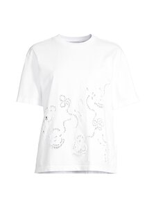 Ganni - Embroidery Anglais t-paita - 151 BRIGHT WHITE | Stockmann