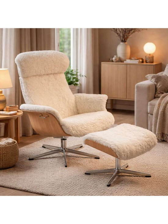 Conform - Timeout-nojatuoli lampaannahka Offwhite / tammi - WHITE | Stockmann - photo 3