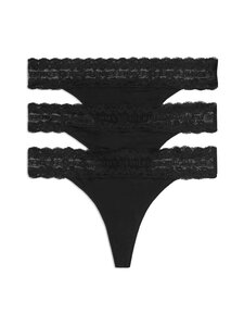 Tommy Hilfiger - Tanga biksītes 3-paka - 0R8 BLACK / BLACK / BLACK | Stockmann