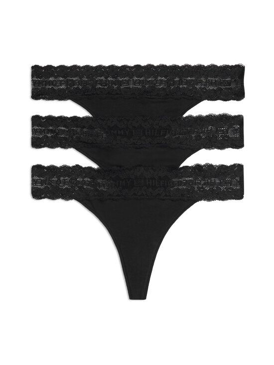 Tommy Hilfiger - Tanga biksītes 3-paka - 0R8 BLACK / BLACK / BLACK | Stockmann - photo 1