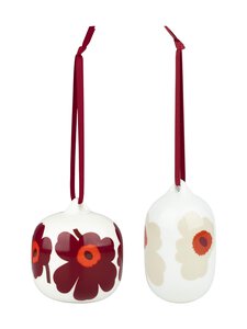 Marimekko - Unikko-kuusenkoriste 2 kpl - WHITE, RED, BEIGE | Stockmann