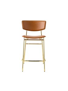 Calligaris - Fifties-baarituoli konjakinruskea nahka/messinki K 95 cm - BROWN | Stockmann