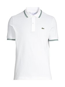 Lacoste - Ribbed Collar Regular Fit -pikeepaita - 001 WHITE | Stockmann