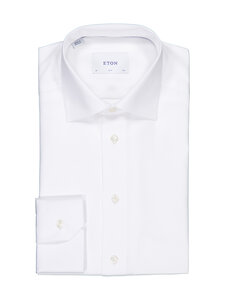Eton - Herringbone Signature Twill Slim -kauluspaita - WHITE | Stockmann