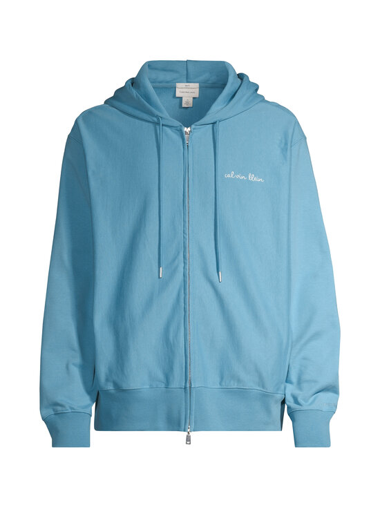 Calvin Klein Jeans - Terry Script Full Zip jaka ar kapuci - VF5 BLUE STEAM | Stockmann - photo 1