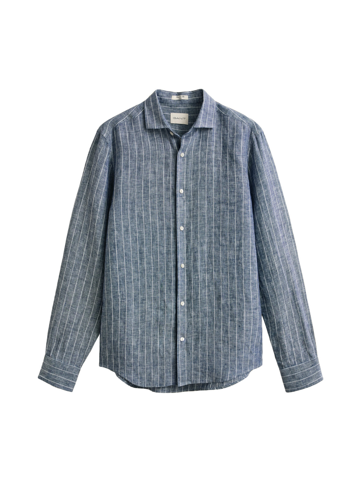 Regular linen -raidallinen kauluspaita