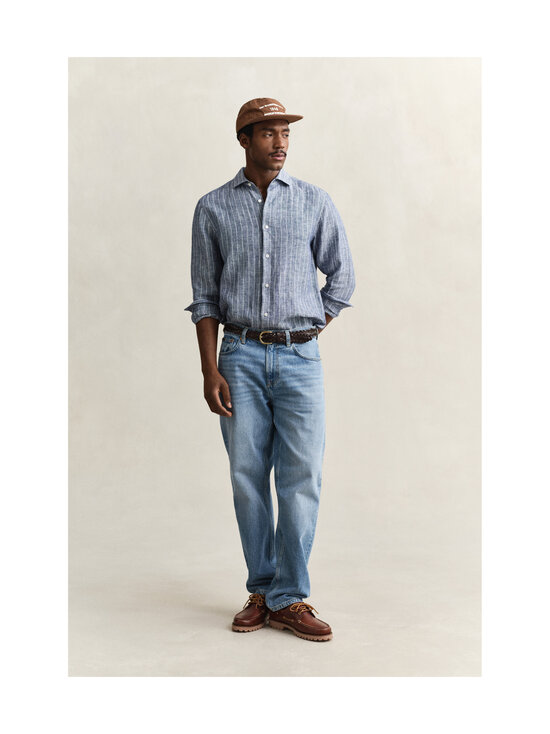 GANT - Triibuline triiksärk Regular Linen - 423 PERSIAN BLUE | Stockmann - photo 4