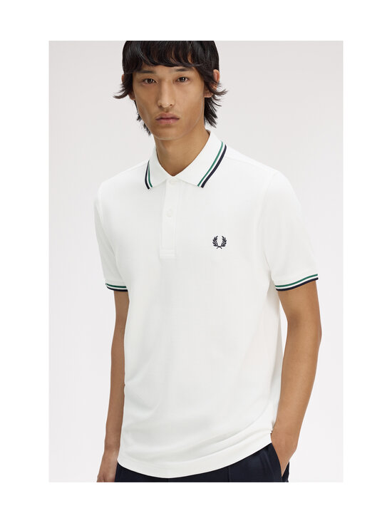 Fred Perry - The Twin Tipped -pikeepaita - SNOW WHITE / SPORTS GREEN / NA | Stockmann - photo 10