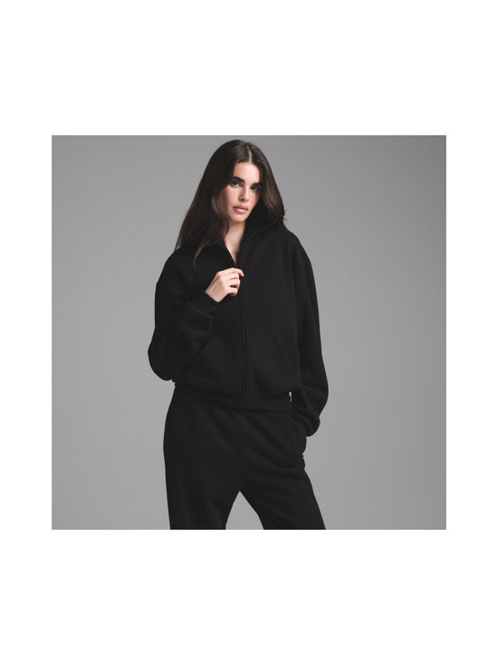 SKIMS - Cotton Fleece Classic Zip Up jaka ar kapuci - ONYX | Stockmann - photo 4