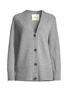 GANT - Detail-neuletakki - 90 CHARCOAL MELANGE | Stockmann