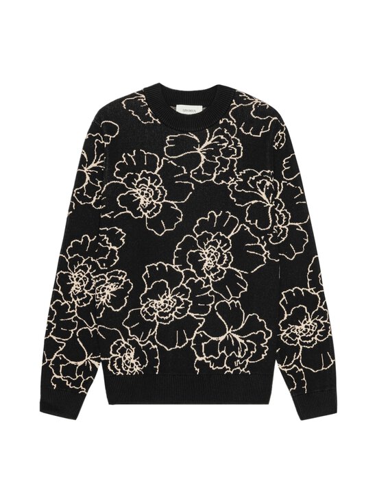 Les Deux - Gaston Poppy Jacquard Flower -puuvillaneule - 100 BLACK | Stockmann - photo 1