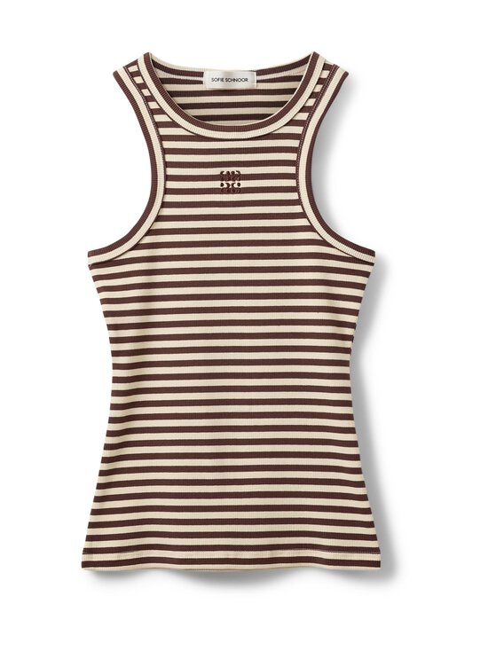 Sofie Schnoor - Becasw Striped Rib Tank -toppi - 7113 BROWN STRIPED | Stockmann - photo 1