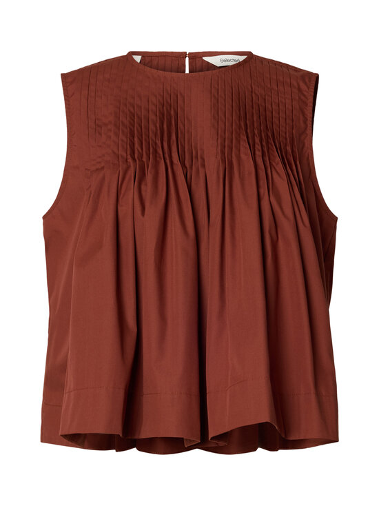Selected - Topp SlfSophia Pleated - CHERRY MAHOGANY | Stockmann - photo 1