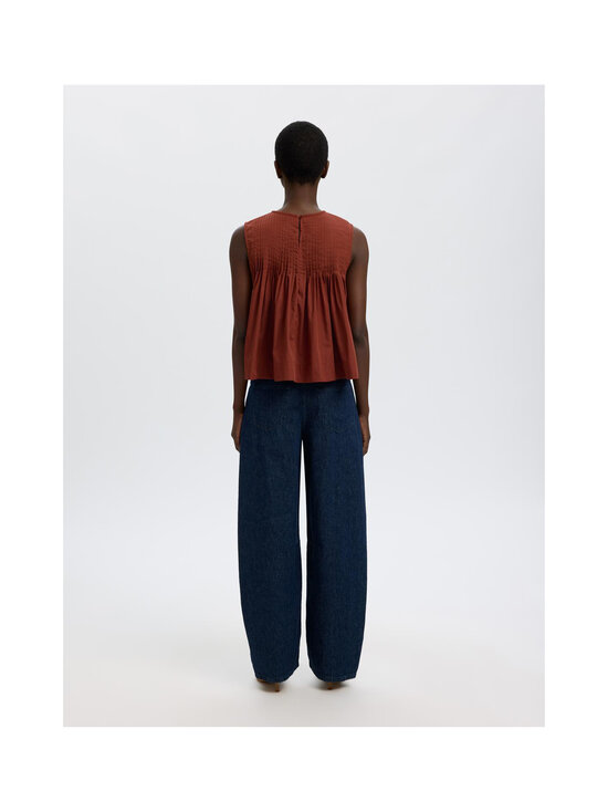 Selected - Topp SlfSophia Pleated - CHERRY MAHOGANY | Stockmann - photo 3