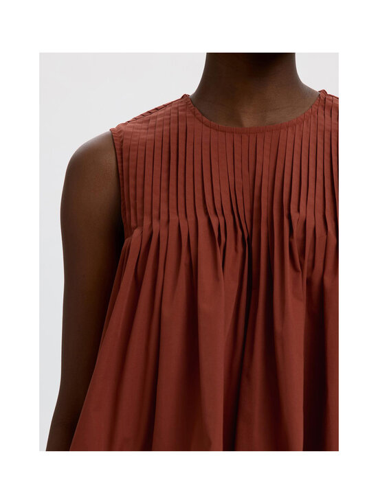 Selected - Topp SlfSophia Pleated - CHERRY MAHOGANY | Stockmann - photo 6