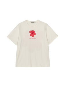 Marimekko - Erna Unikko -trikoopaita - 113 OFF WHITE RED | Stockmann