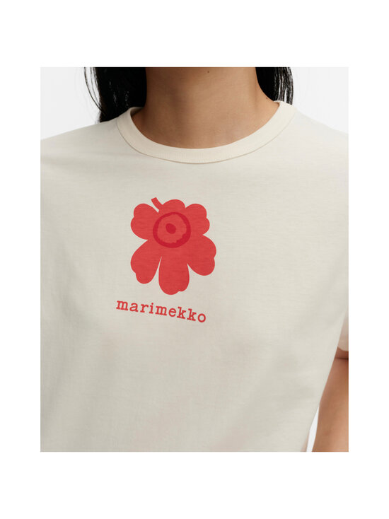 Marimekko - Erna Unikko -trikoopaita - 113 OFF WHITE RED | Stockmann - photo 6