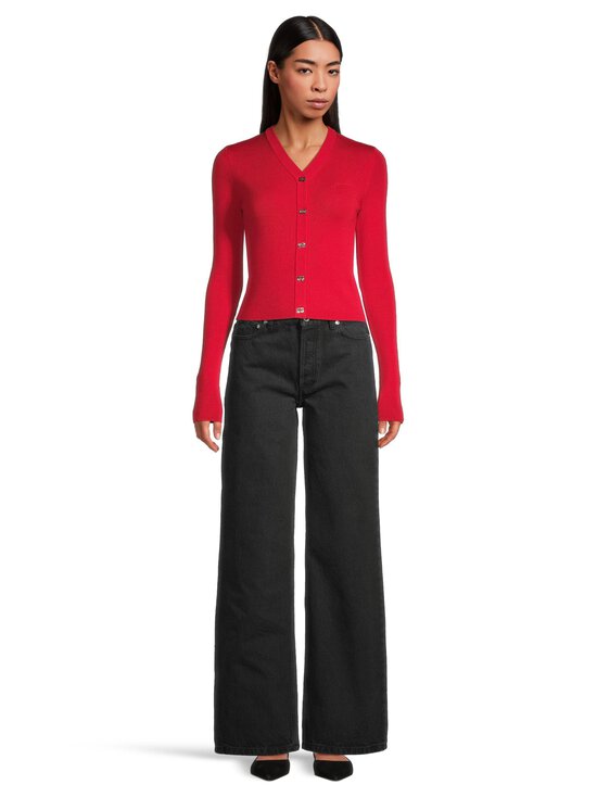 Ganni - Mini Ribbed Merino -neuletakki - 06P GOJI BERRY | Stockmann - photo 2