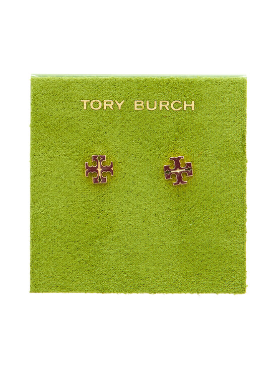 Tory Burch - Small Icon Enamel -nappikorvakorut - 700 TORY GOLD / BURGUNDY | Stockmann - photo 2