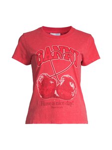 Ganni - Future Cherry t-paita - 472 HIGH RISK RED | Stockmann
