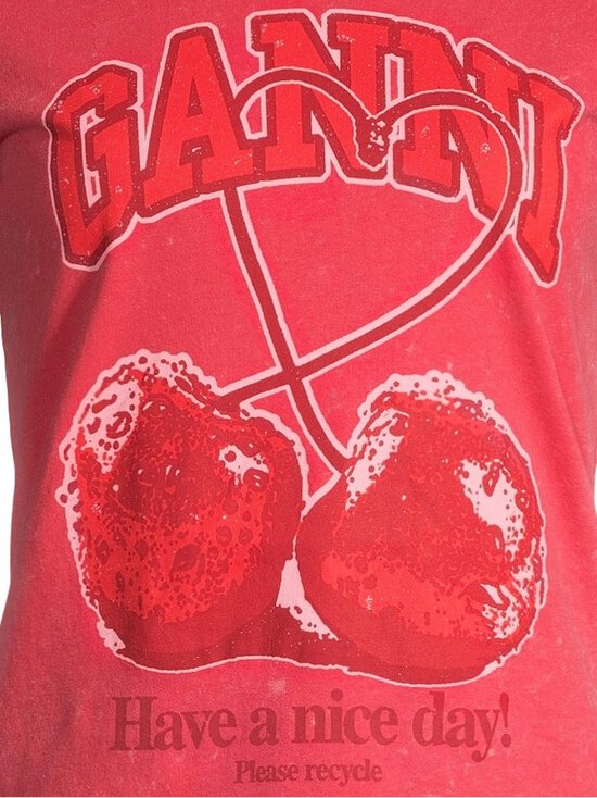 Ganni - Future Cherry t-paita - 472 HIGH RISK RED | Stockmann - photo 4