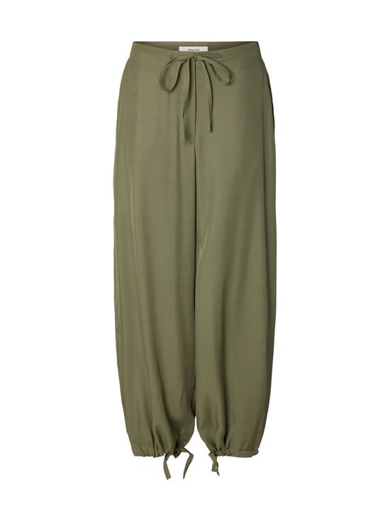 Selected - SlfBeatrice Mid Waist -leveälahkeiset housut - DEEP LICHEN GREEN | Stockmann - photo 1