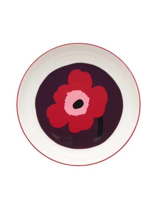 Marimekko - Unikko-syvä lautanen 20,5 cm - WHITE, PLUM, CRANBERRY, PINK | Stockmann - photo 1