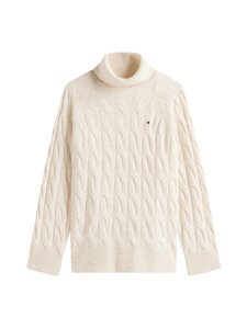 Tommy Hilfiger - Wool Cable Roll -neule - ADK HEATHER OATMILK Tommy Hilfiger - Wool Cable Roll -neule - ADK HEATHER OATMILK | Stockmann
