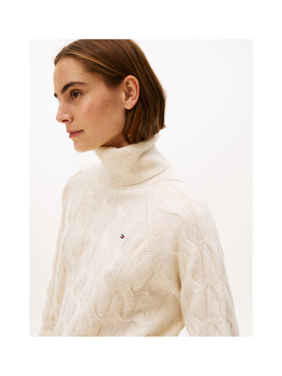 Tommy Hilfiger - Kampsun Wool Cable Roll - ADK HEATHER OATMILK | Stockmann - photo 5