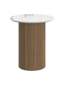 BoConcept - Santiago-sivupöytä valkoinen keramiikka / tammi ⌀ 46 cm - WHITE | Stockmann