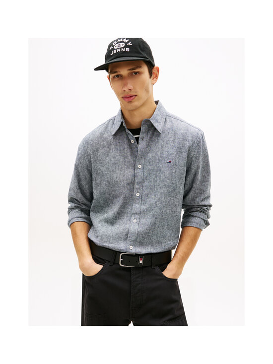 Tommy Jeans - Linen Blend -kauluspaita - C1G DARK NIGHT NAVY | Stockmann - photo 4