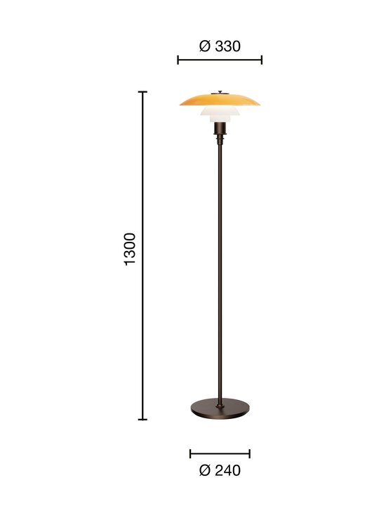 Louis Poulsen - Ph 3½-2½ Floor Lamp Centenary Edition -lattiavalaisin - ORANGE | Stockmann - photo 2