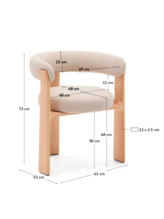 Kave Home - Granite-tuoli - BEIGE | Stockmann - photo 11