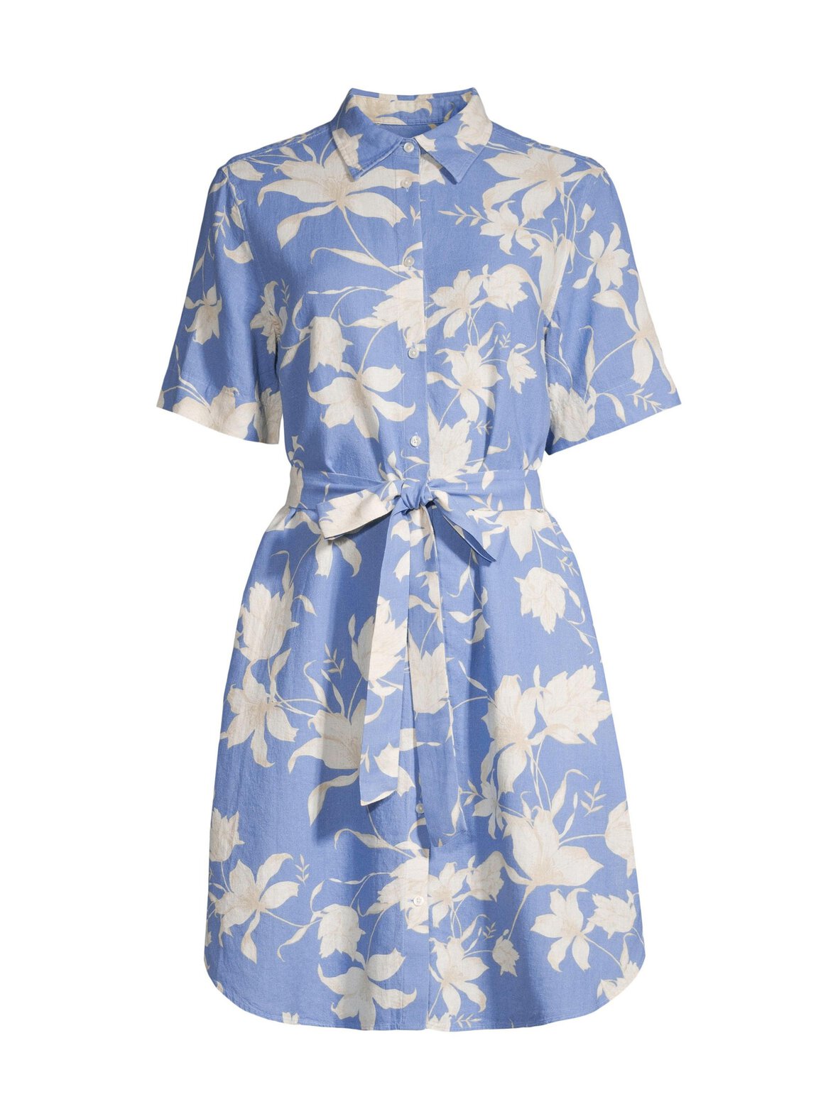 Regular Linen Floral Print -paitamekko