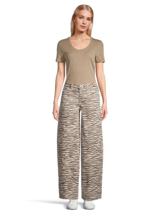 Object - ObjSerisa High Waist Long -housut - SANDSHELL AOP:MOREL ZEBRA | Stockmann - photo 3