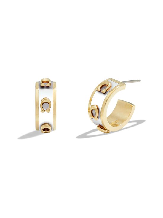 Coach - Enamel Pegged C Hoop -korvakorut - WHITE/GOLD | Stockmann - photo 3