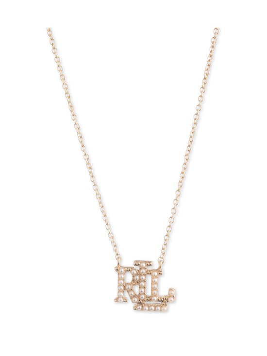 Kaelakee Gold & Faux Pearl Logo Pendant