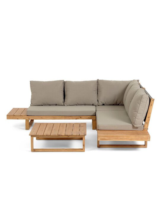 Kave Home - Flaviina-ulkosohvasetti kulmasohva + sohvapöytä akaasia/beige L 230 cm - BEIGE | Stockmann - photo 2