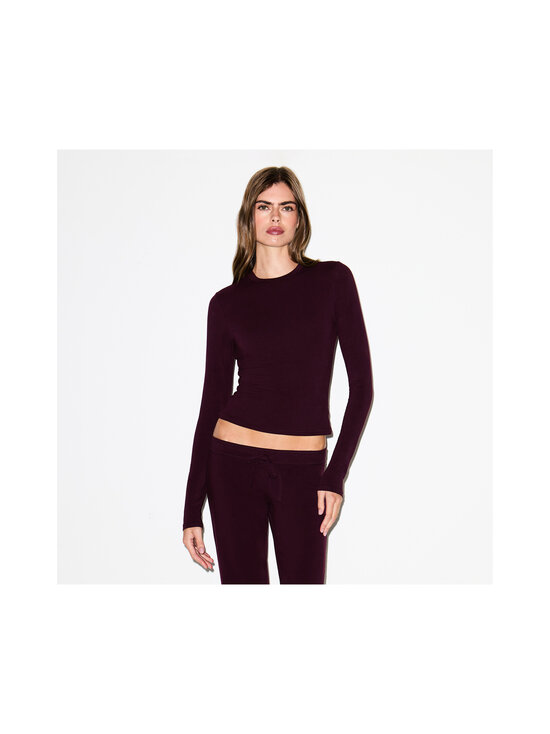 SKIMS - Trikotaažsärk Cotton Jersey Long Sleeve - CURRANT | Stockmann - photo 2
