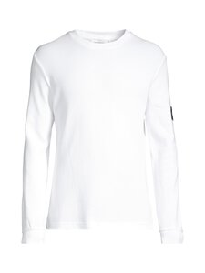 Calvin Klein Jeans - Badge Waffle -puuvillaneule - YAF BRIGHT WHITE | Stockmann